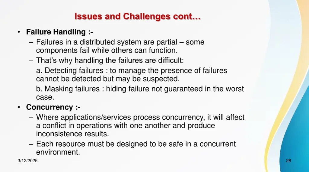 issues and challenges cont 4