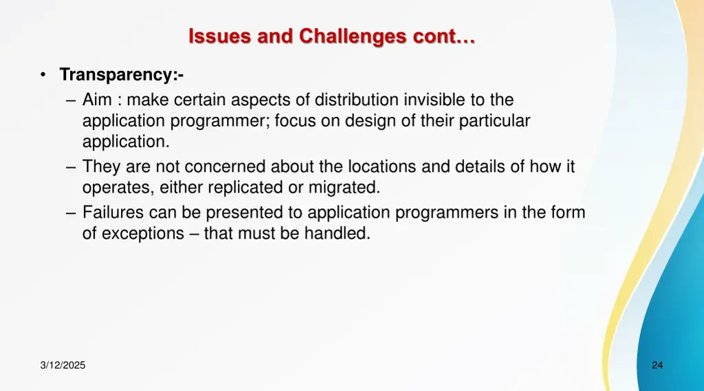issues and challenges cont
