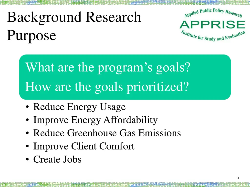 background research purpose 2