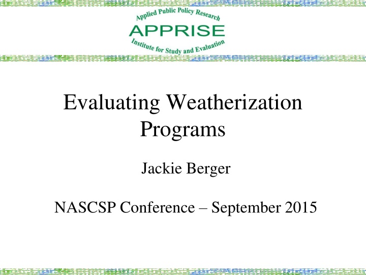 evaluating weatherization programs