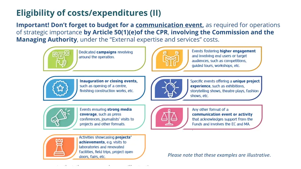 eligibility of costs expenditures ii important