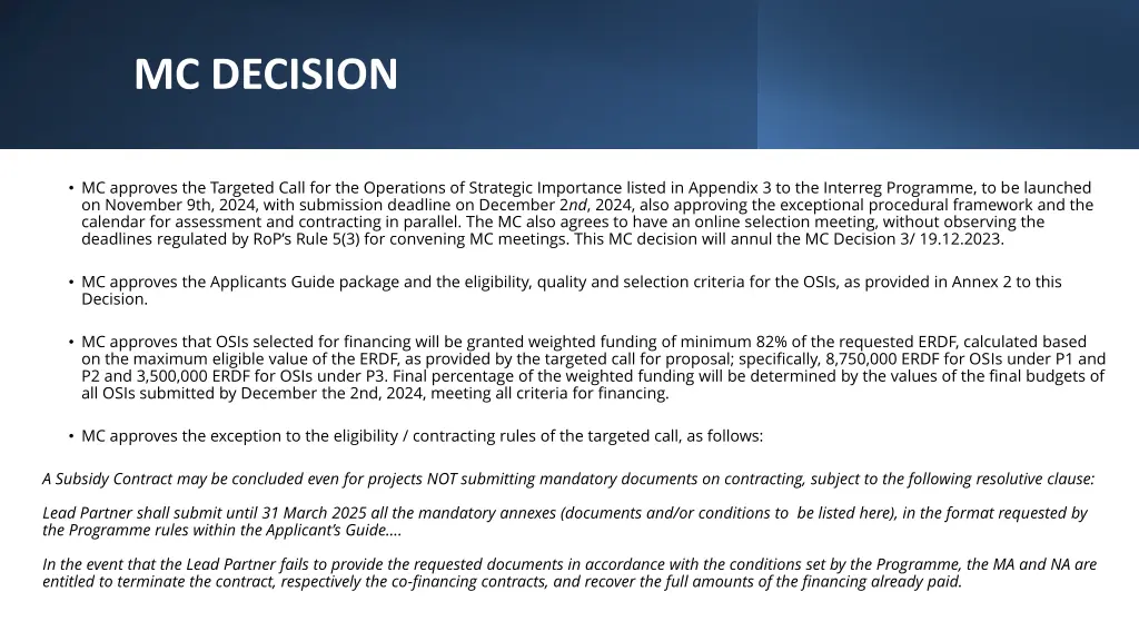 mc decision