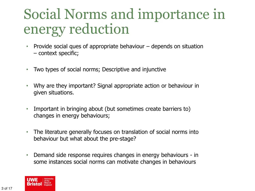 social norms and importance in energy reduction