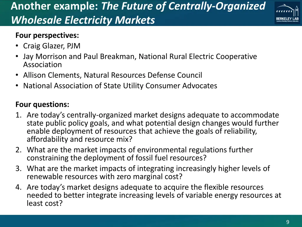 another example the future of centrally organized