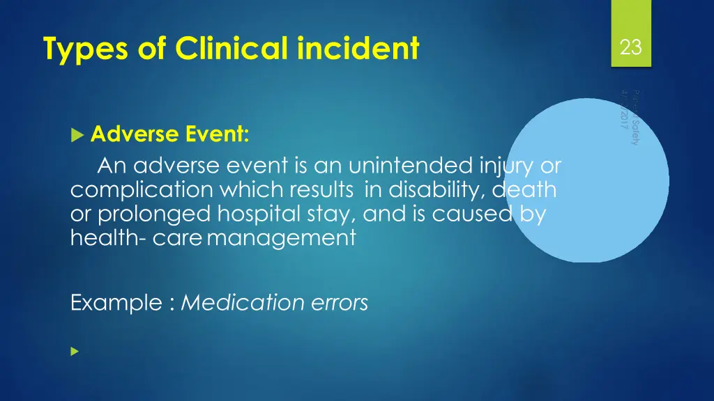 types of clinical incident 1