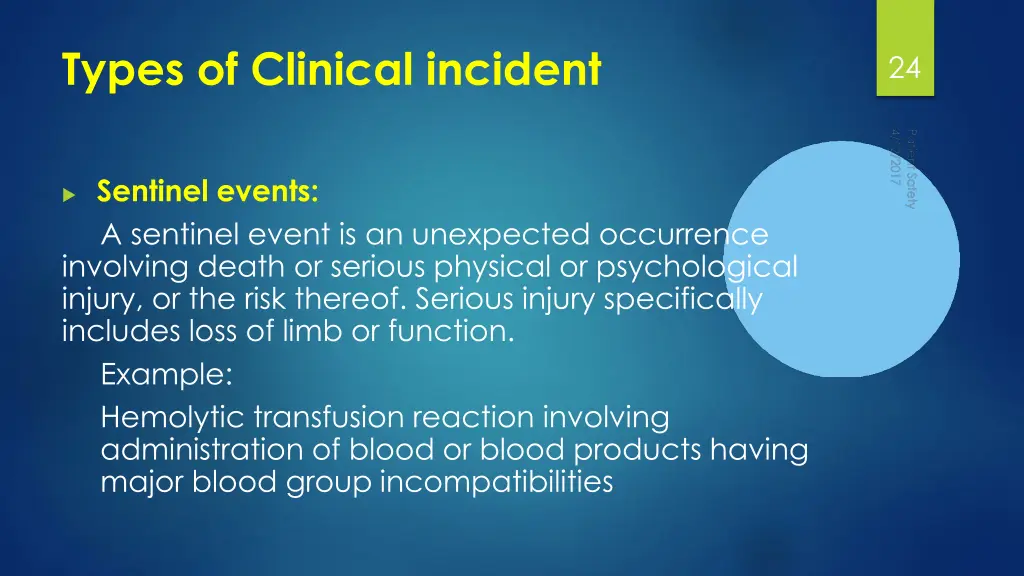 types of clinical incident 2