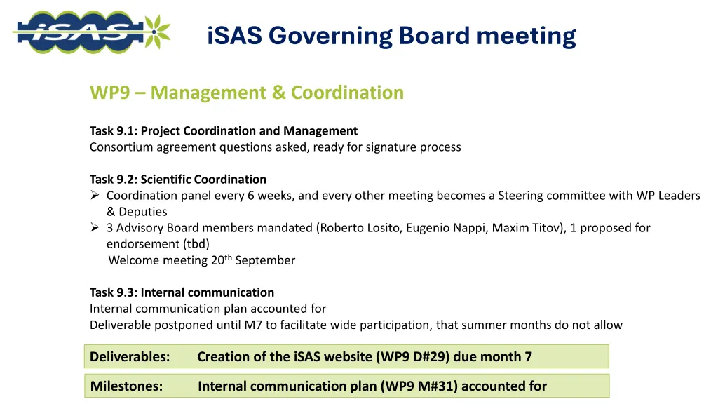 isas governing board meeting 12