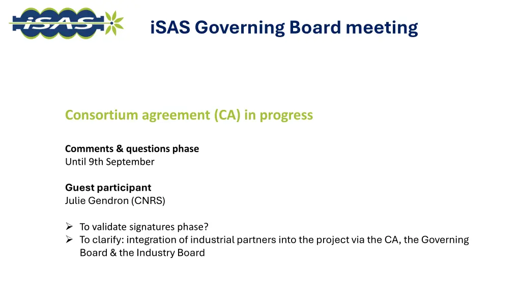 isas governing board meeting 15
