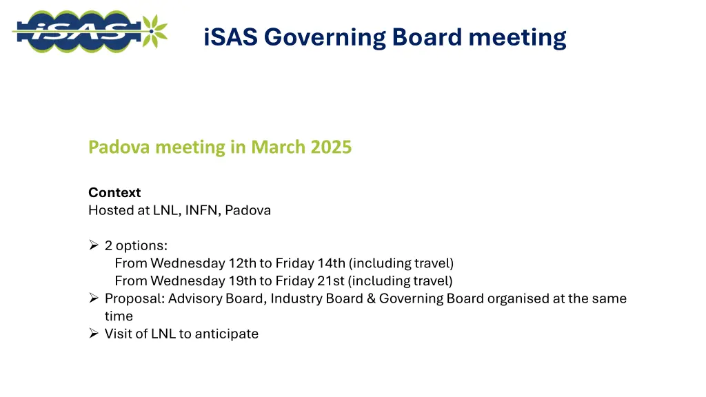isas governing board meeting 17