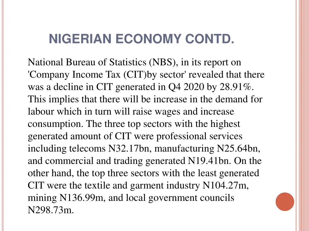 nigerian economy contd