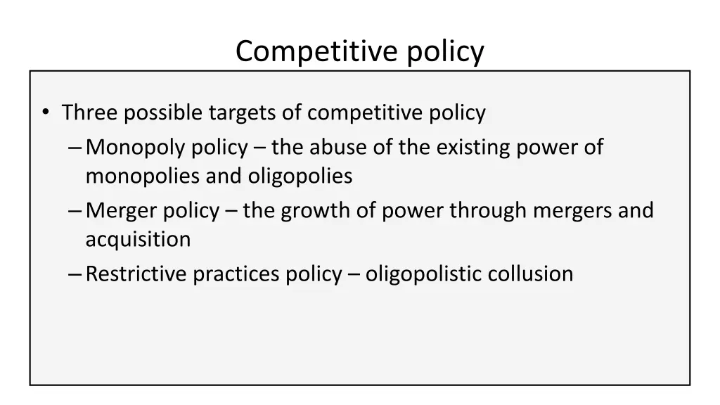 competitive policy 1