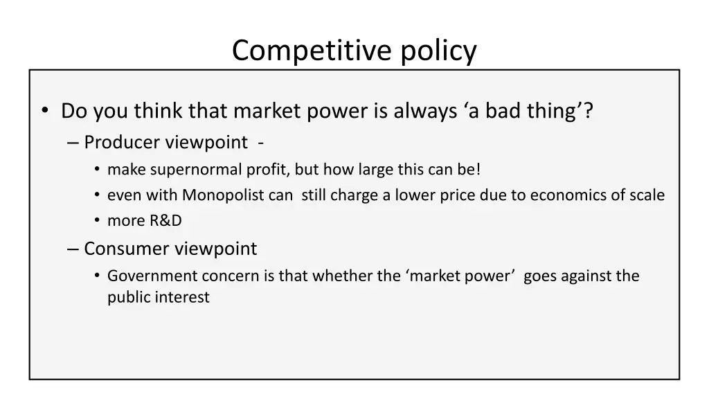 competitive policy