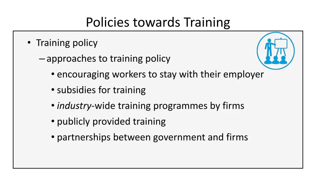policies towards training 1