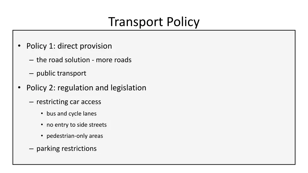transport policy 1