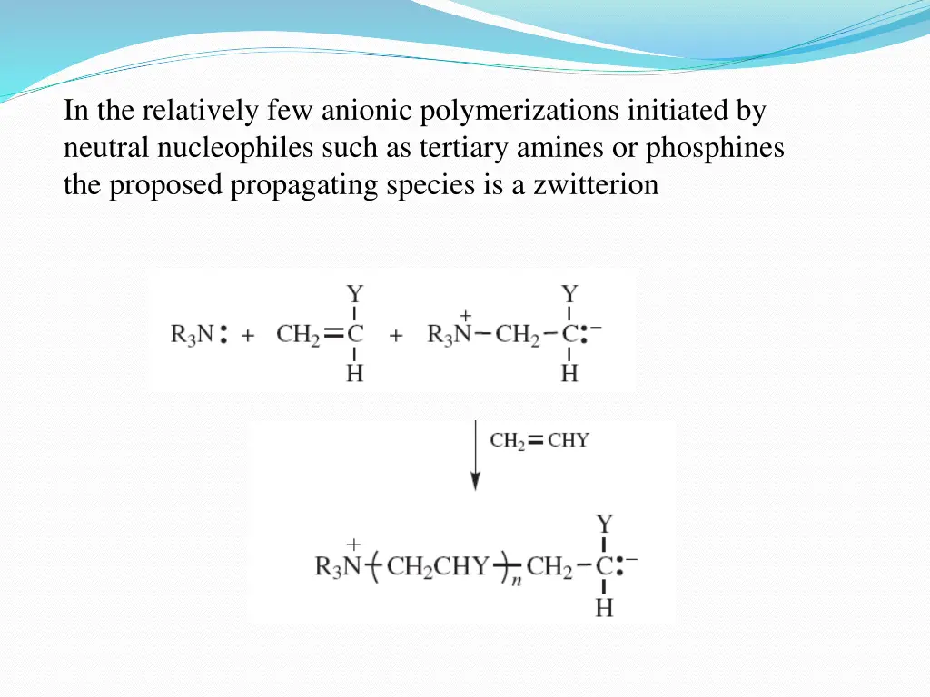in the relatively few anionic polymerizations