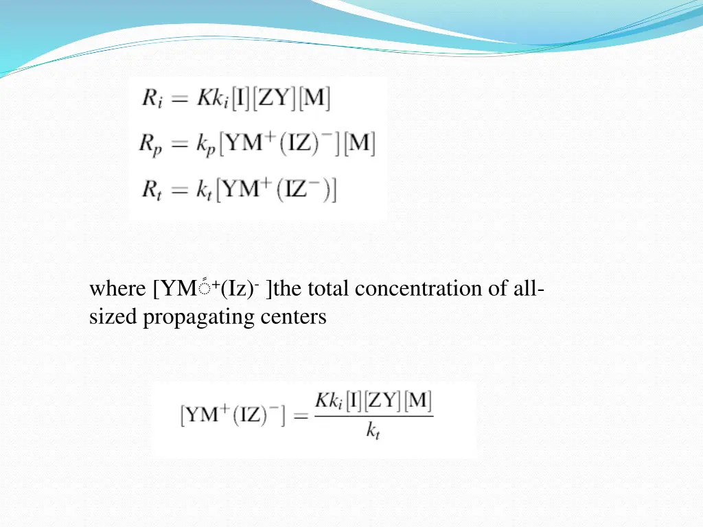 where ym iz the total concentration of all sized