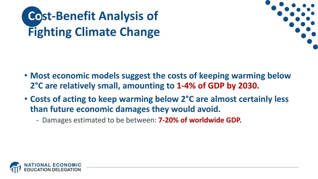cost benefit analysis of fighting climate change