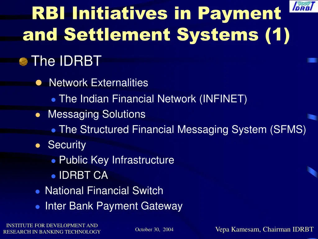 rbi initiatives in payment and settlement systems