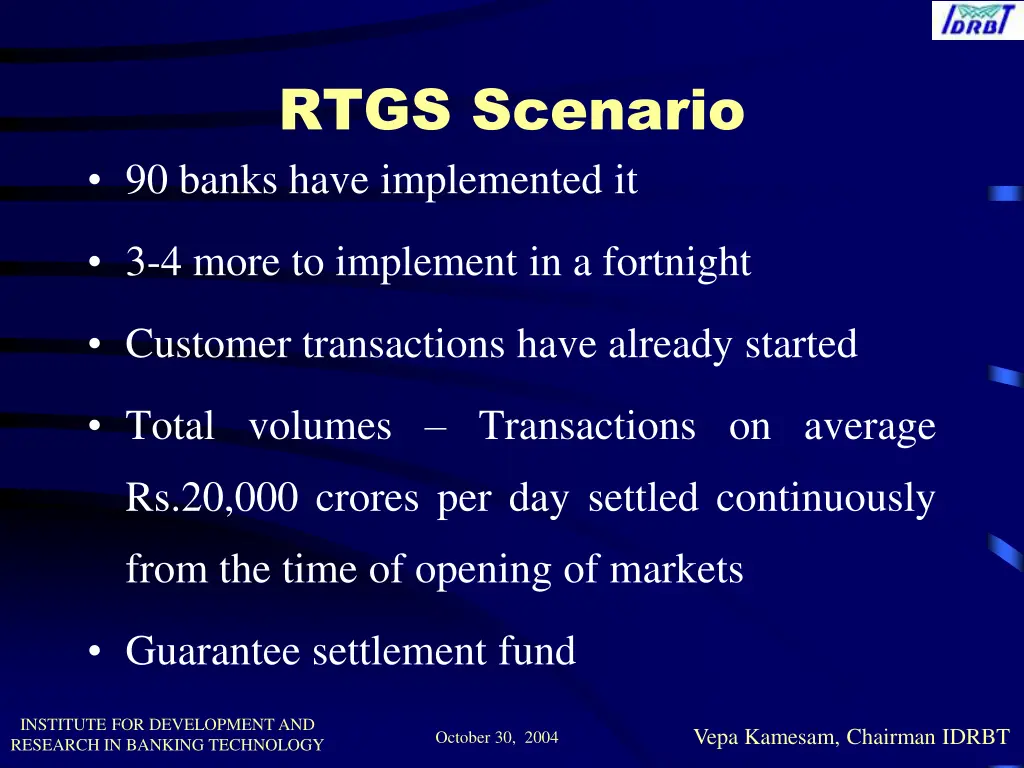 rtgs scenario 90 banks have implemented it