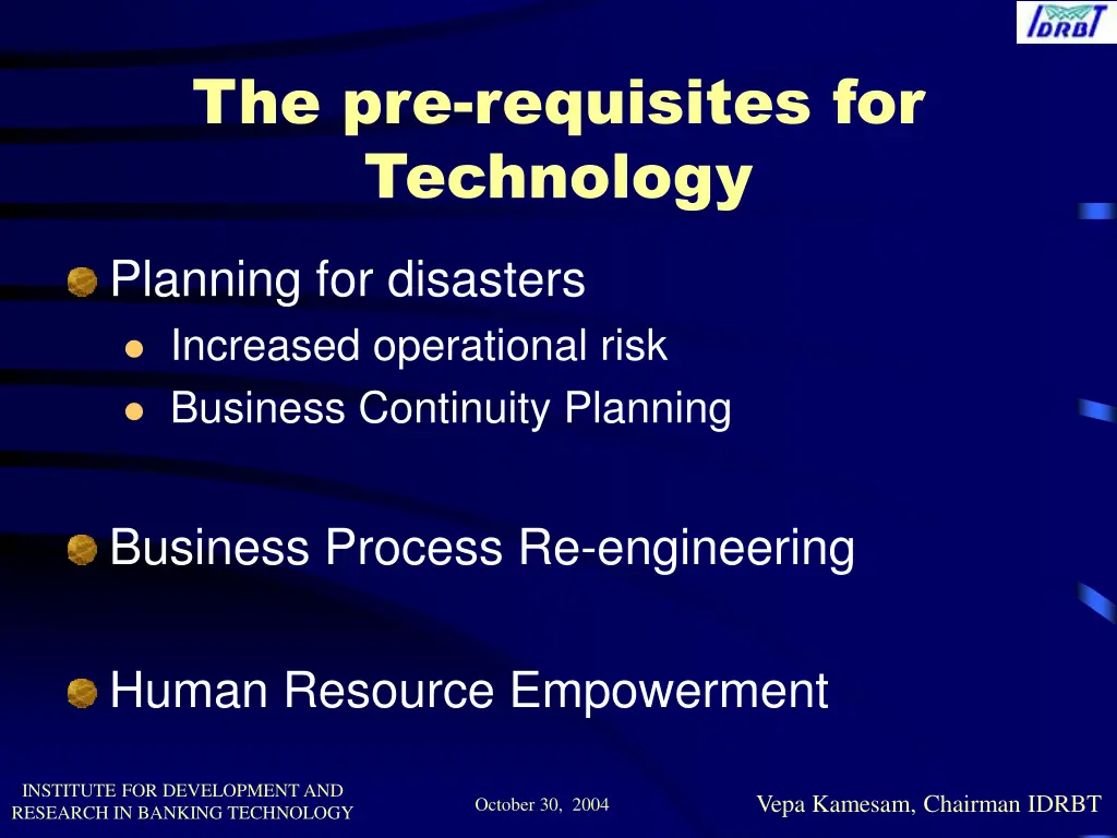 the pre requisites for technology