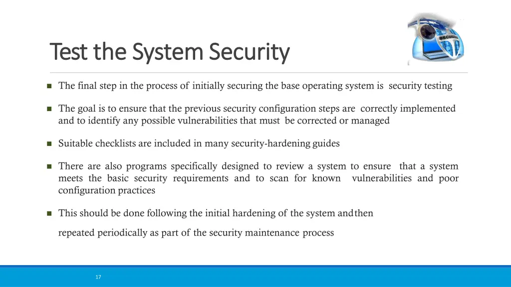 test test the system the system security