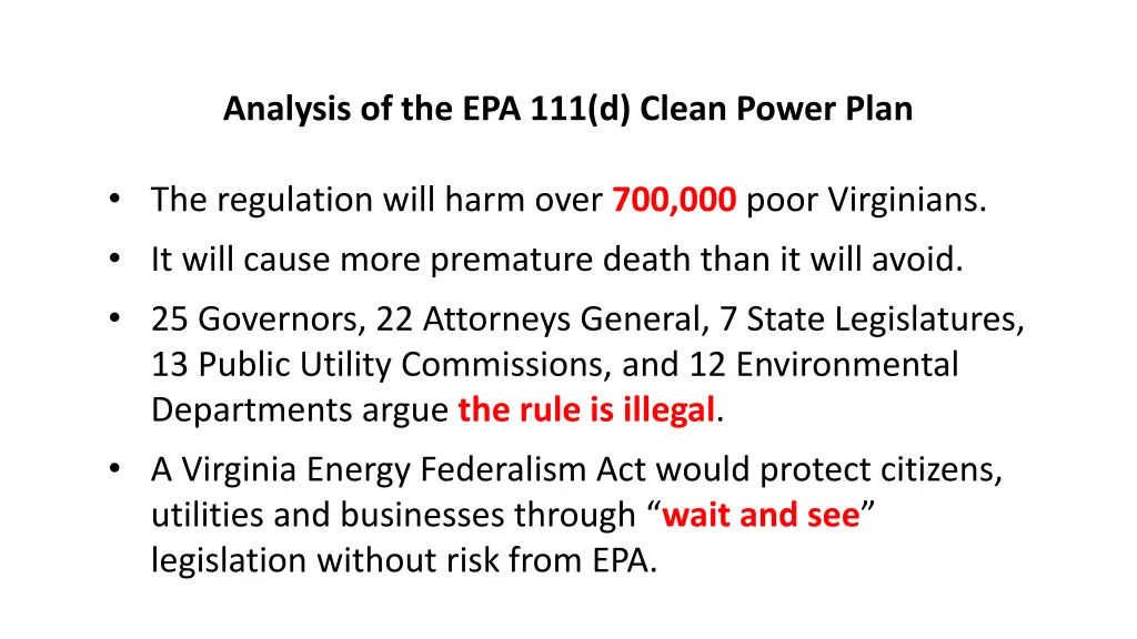 analysis of the epa 111 d clean power plan