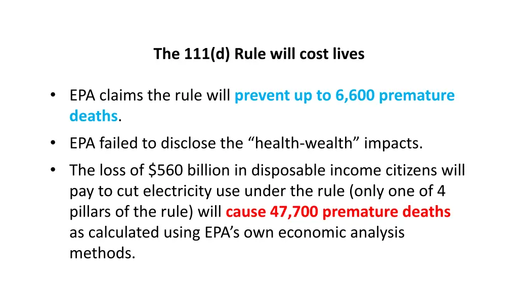 the 111 d rule will cost lives