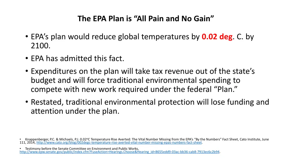 the epa plan is all pain and no gain