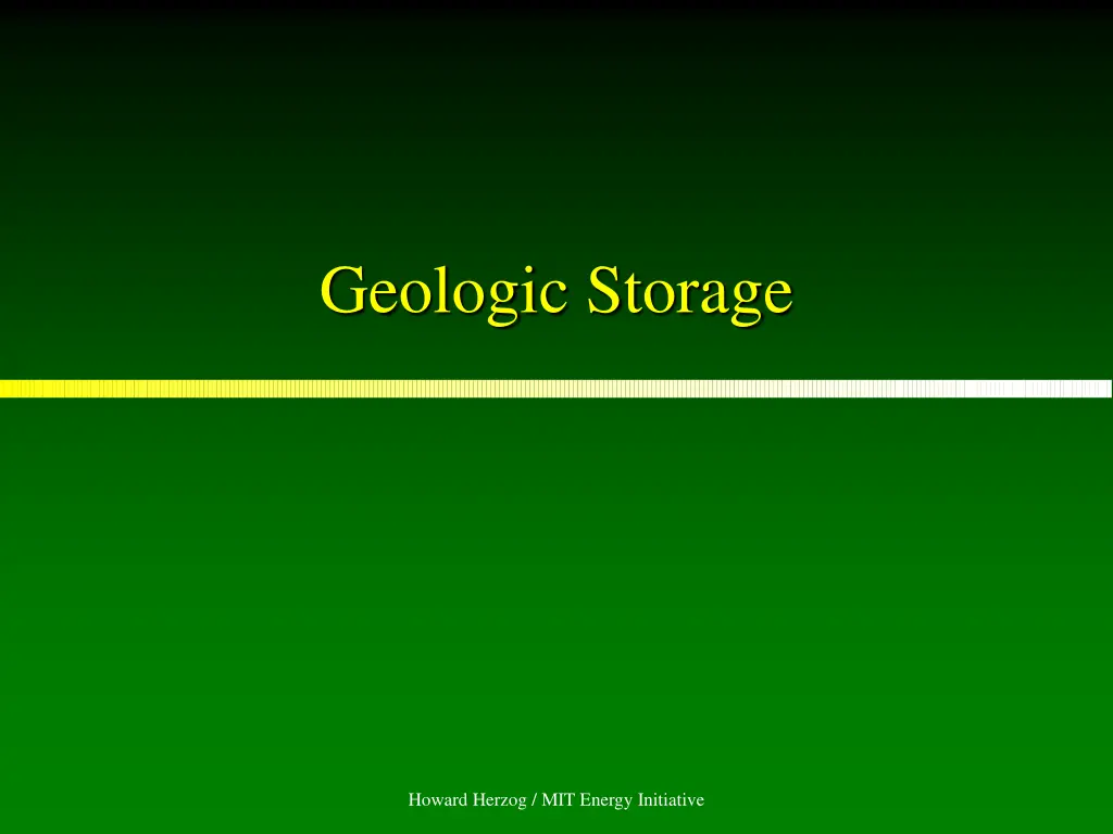 geologic storage