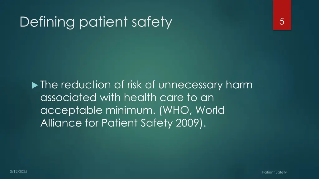 defining patient safety