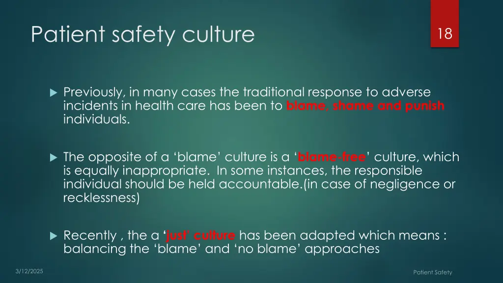 patient safety culture