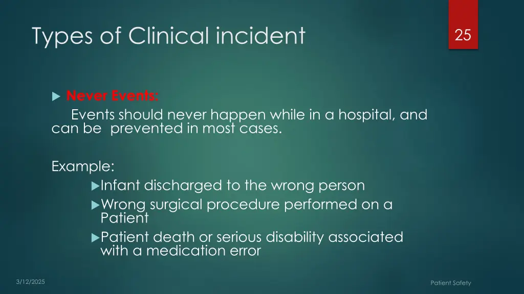 types of clinical incident 3