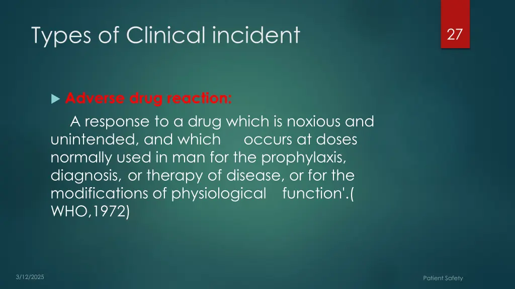 types of clinical incident 5