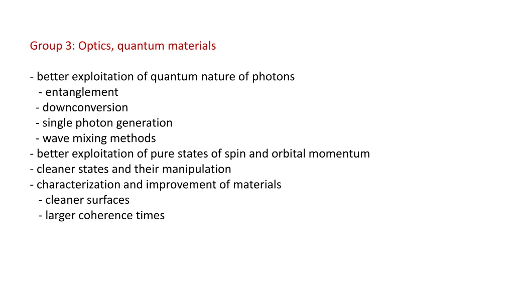 group 3 optics quantum materials