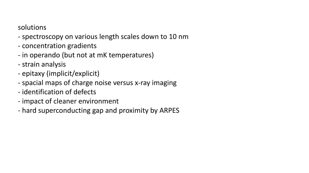 solutions spectroscopy on various length scales