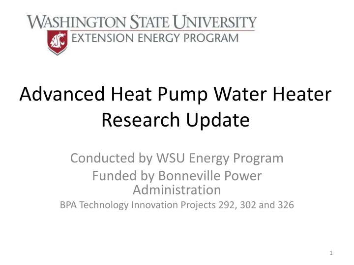 advanced heat pump water heater research update