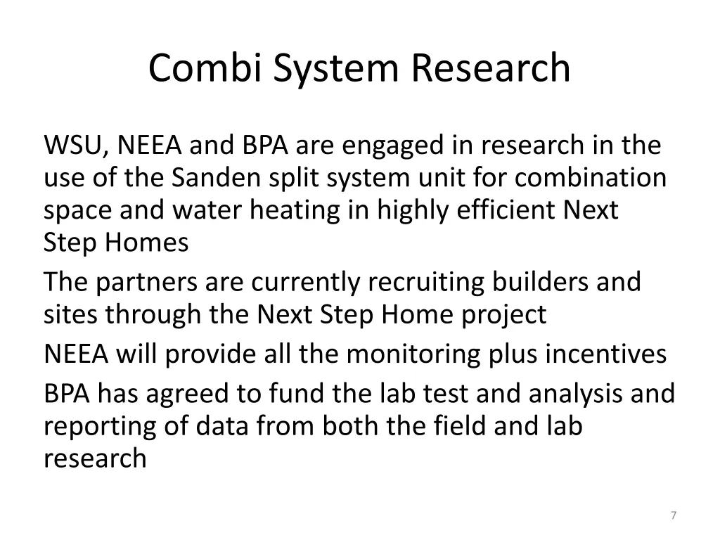 combi system research