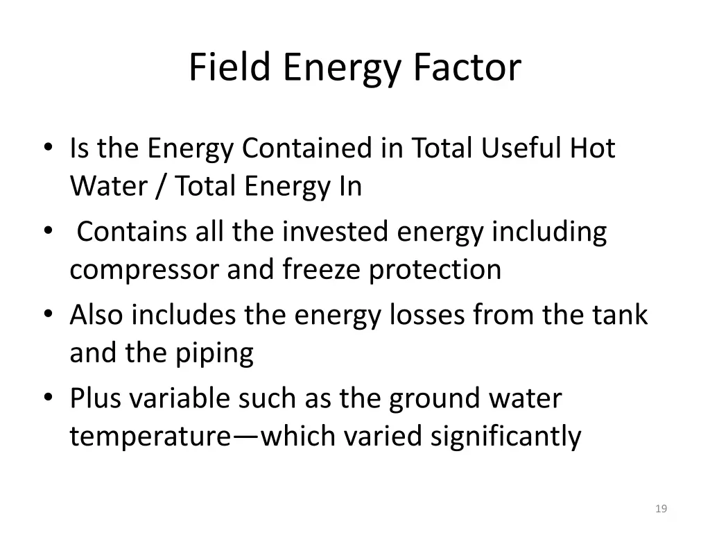 field energy factor