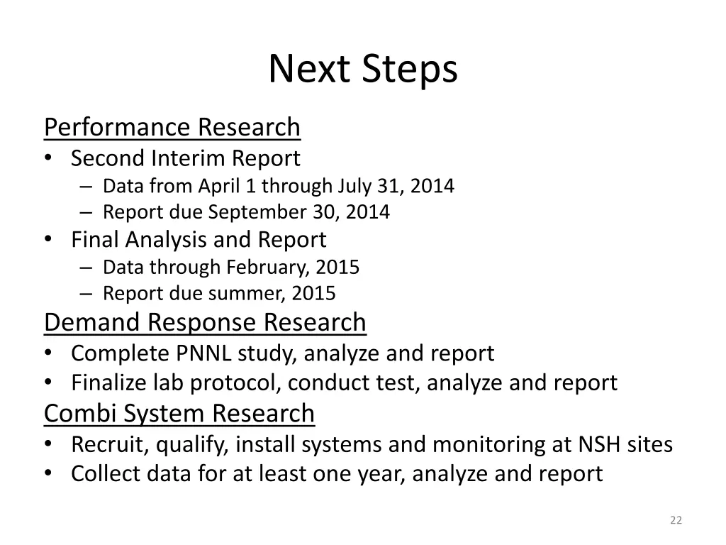 next steps