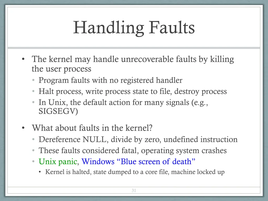 handling faults 1