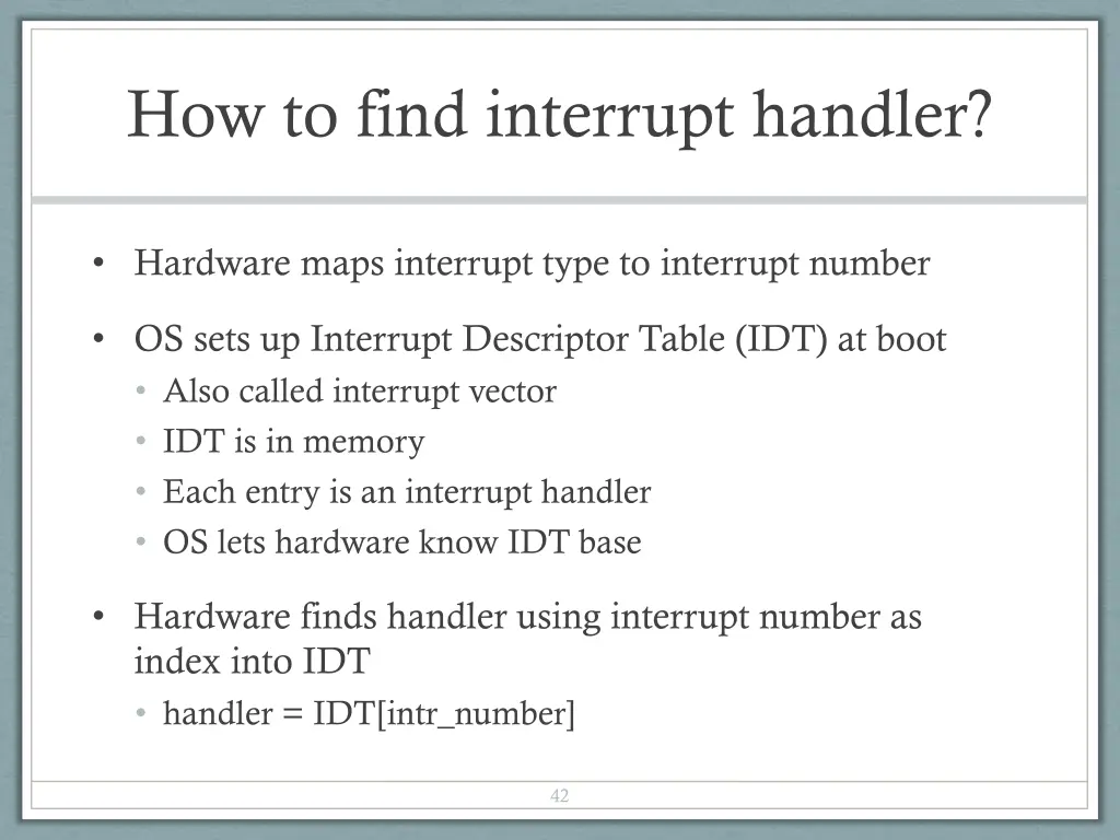 how to find interrupt handler