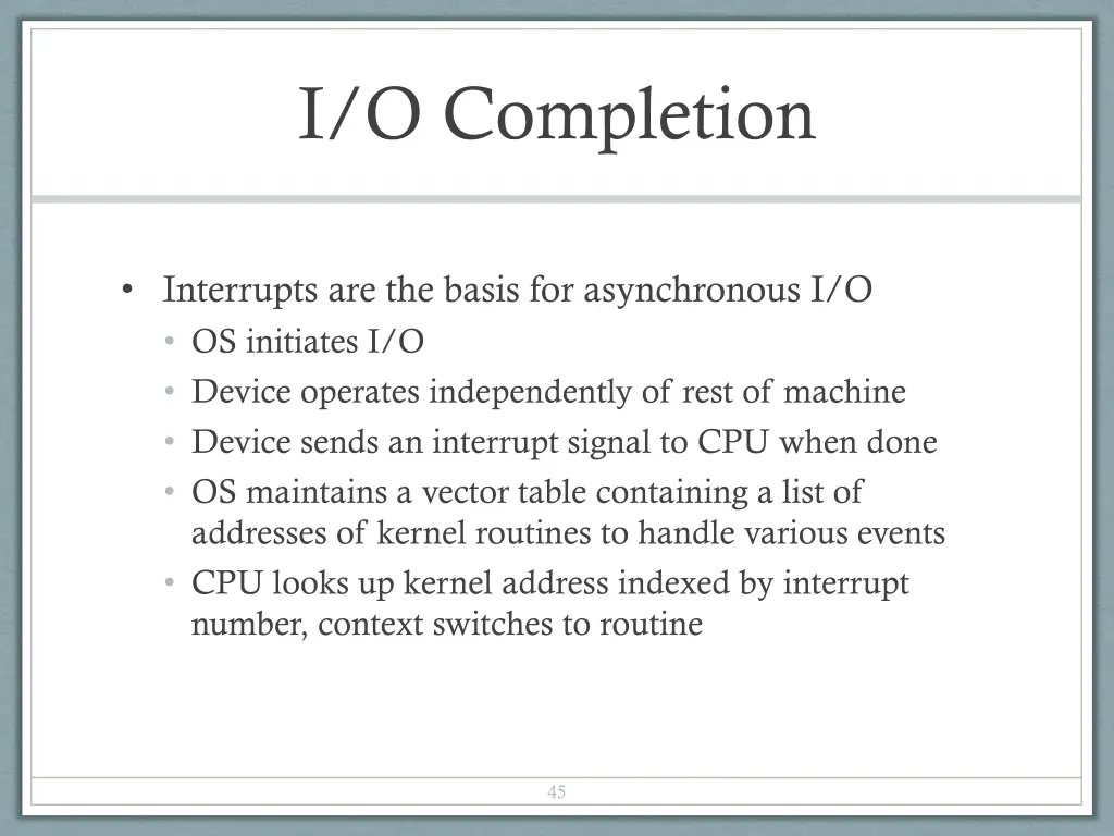 i o completion