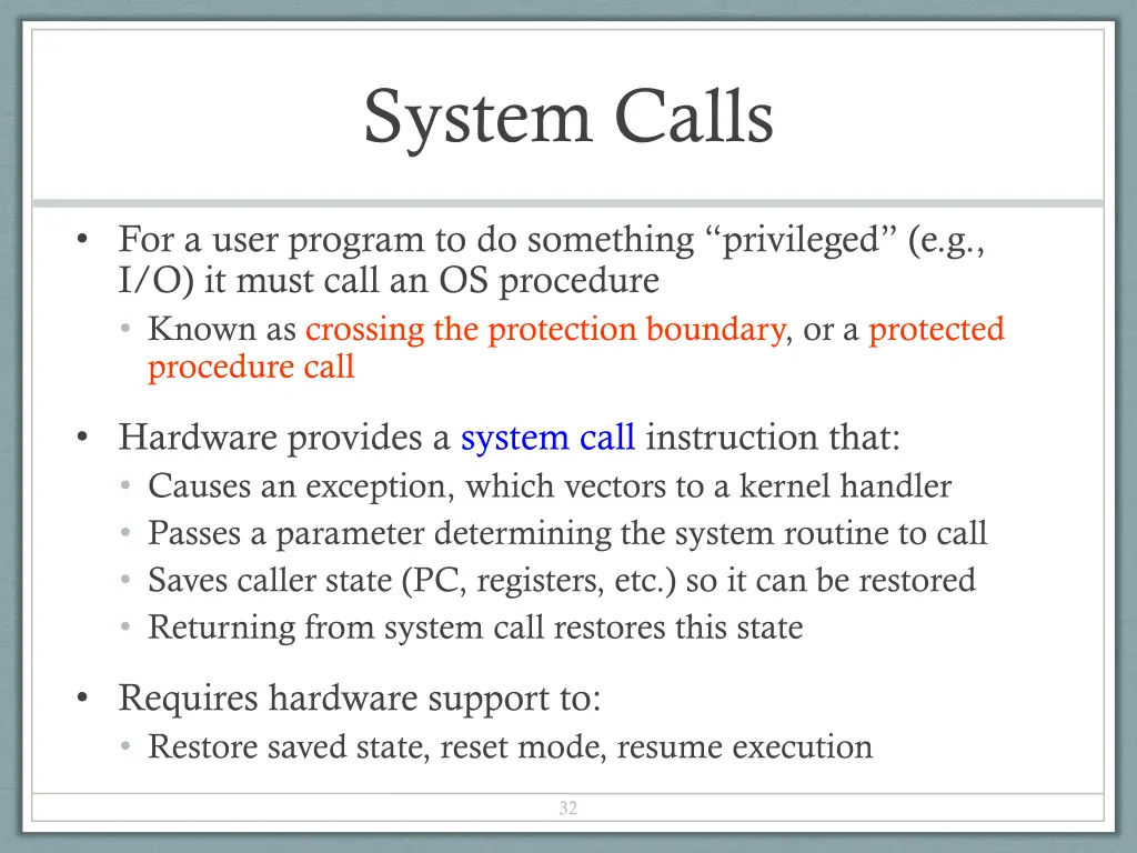 system calls