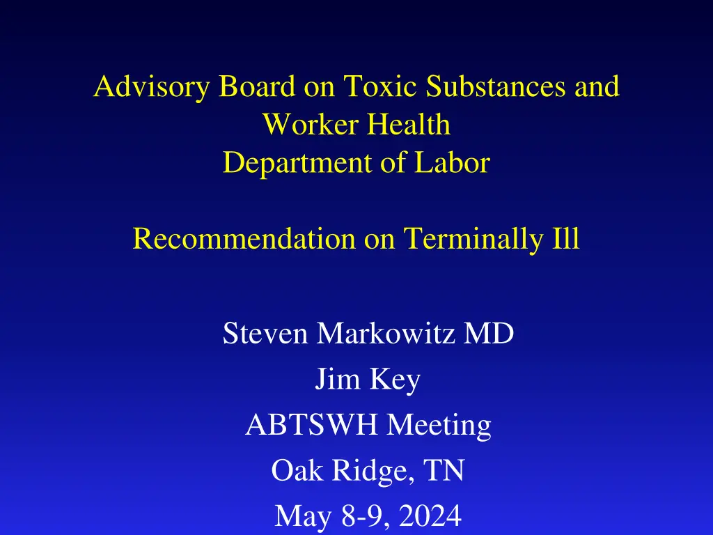 advisory board on toxic substances and worker 1