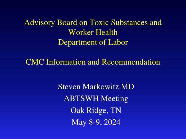 advisory board on toxic substances and worker