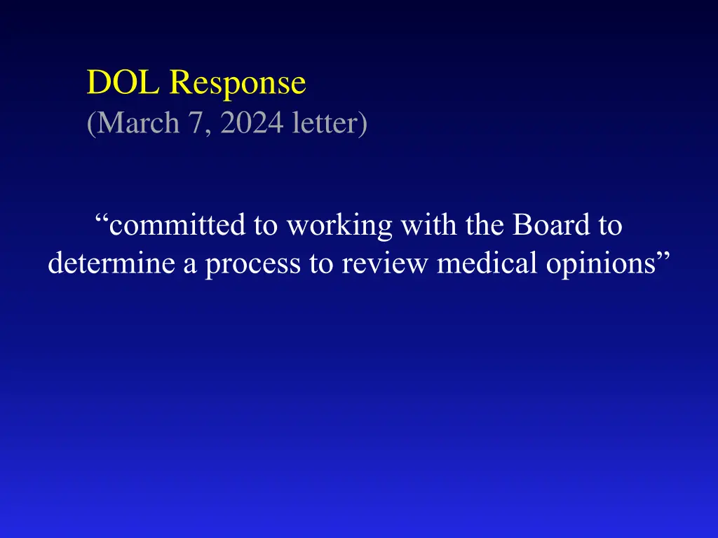 dol response march 7 2024 letter