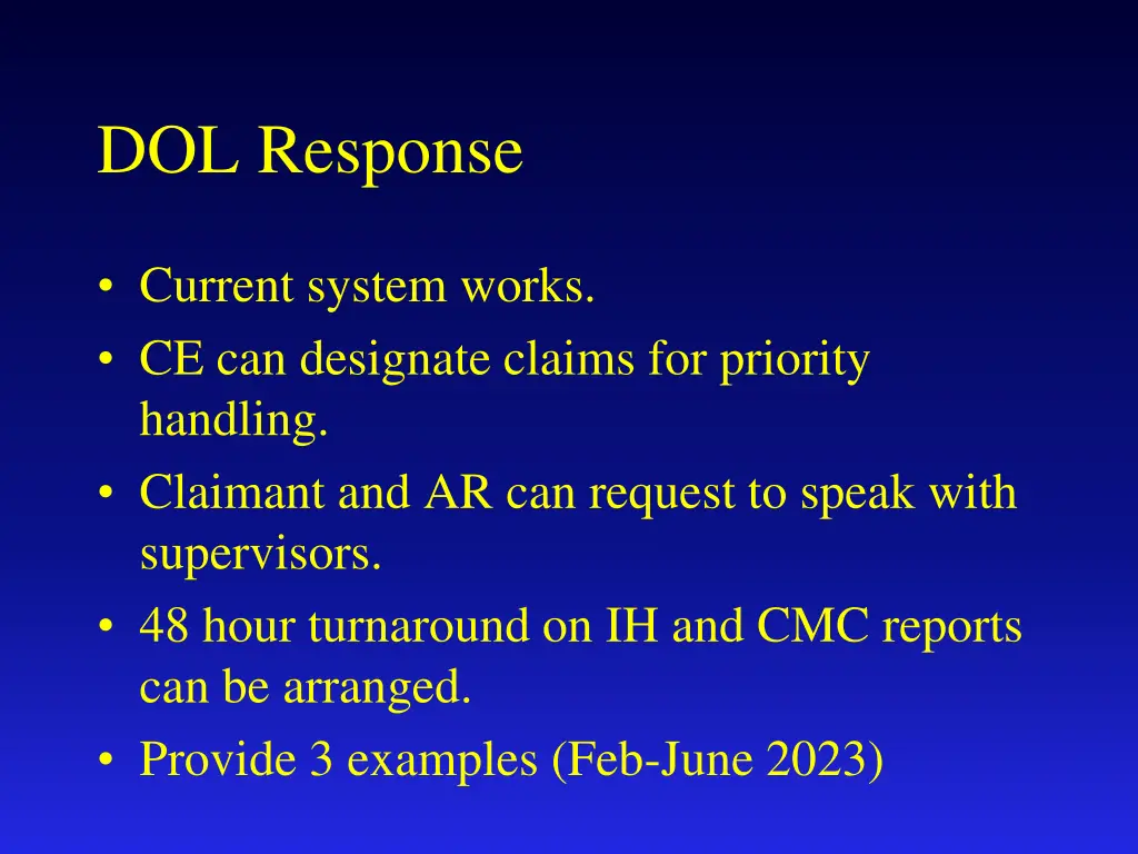 dol response