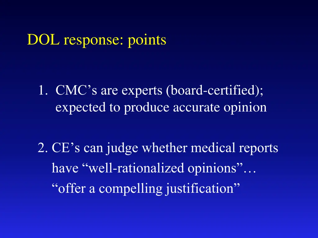 dol response points