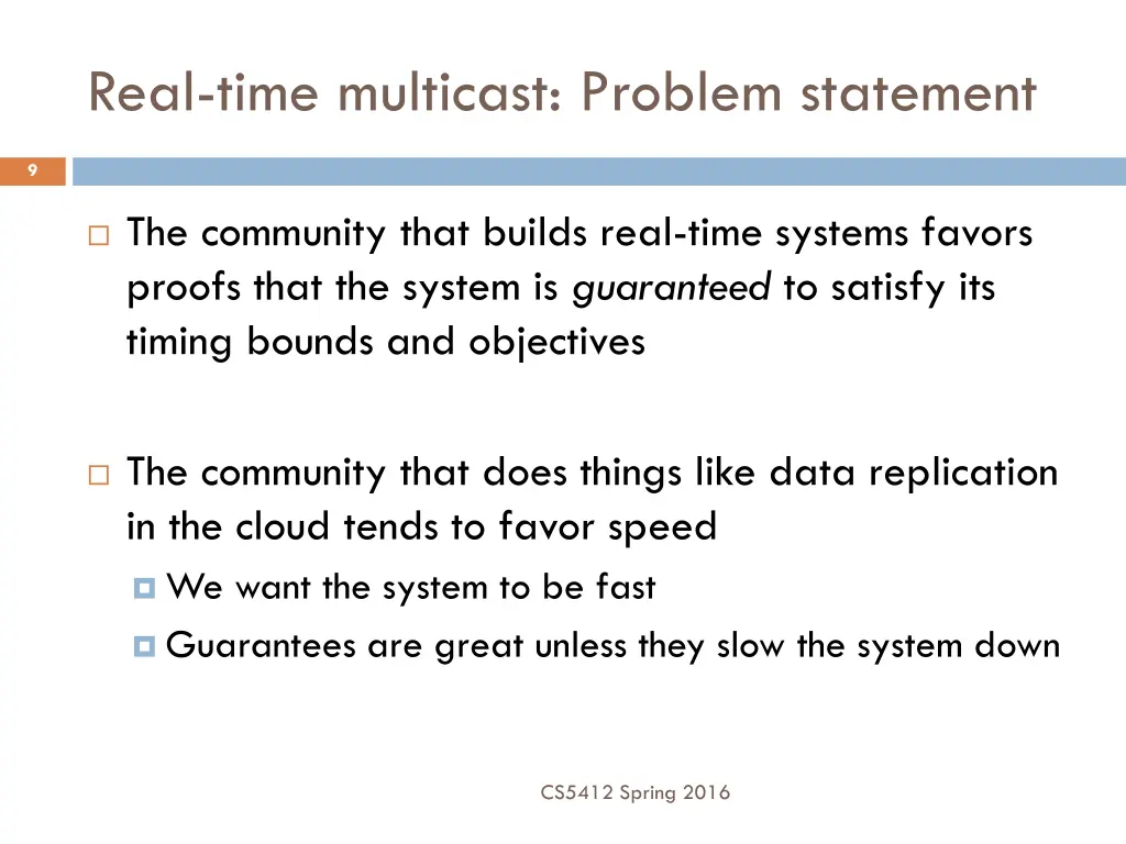real time multicast problem statement