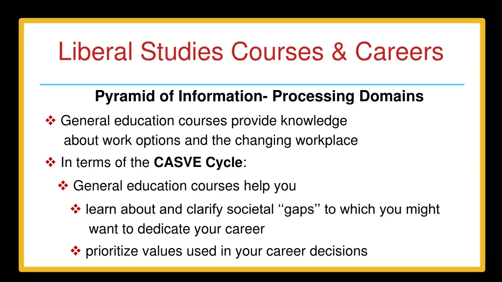 liberal studies courses careers